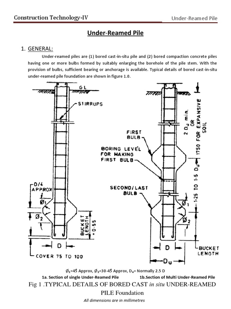 Under Reamed Pile5108 Deep Foundation Beam (Structure)