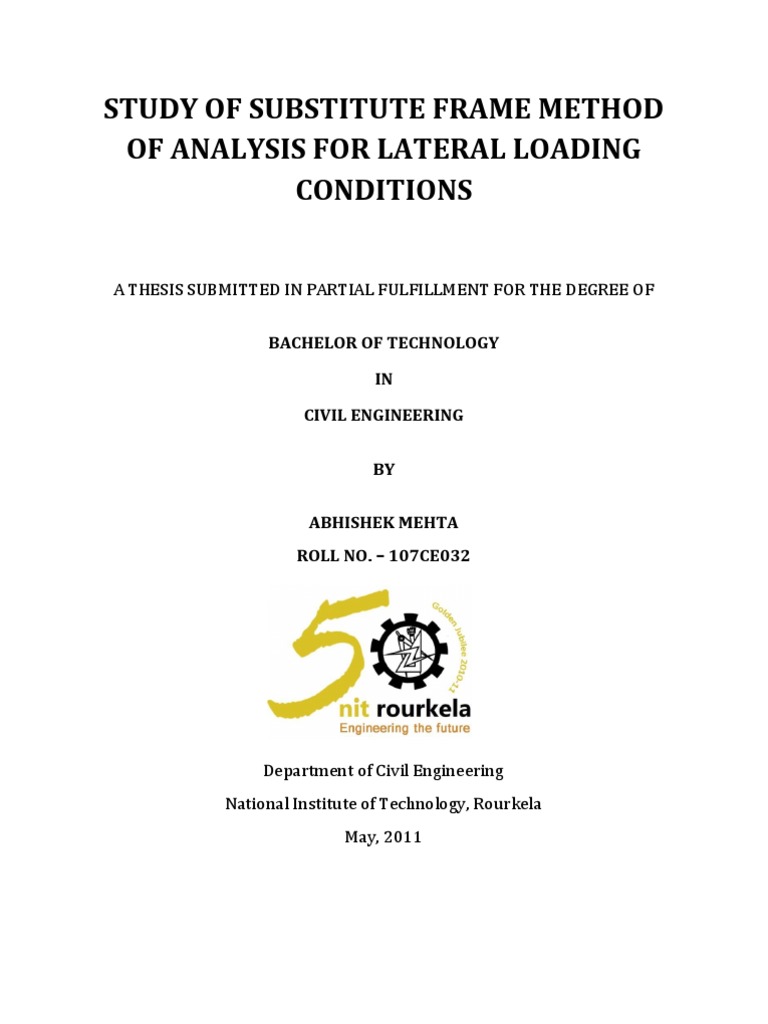 Study of Substitute Frame Method of Analysis For Lateral Loading ...