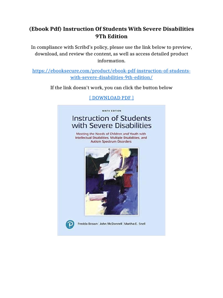 (Ebook PDF) Instruction of Students With Severe Disabilities 9th ...