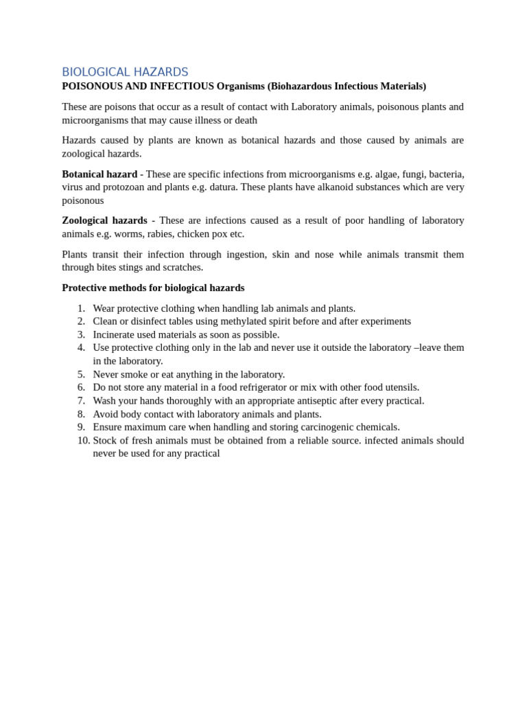 7 Biological Hazards | PDF