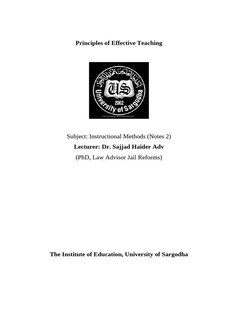 Instructional Methods Notes 2 | PDF | Teachers | Learning