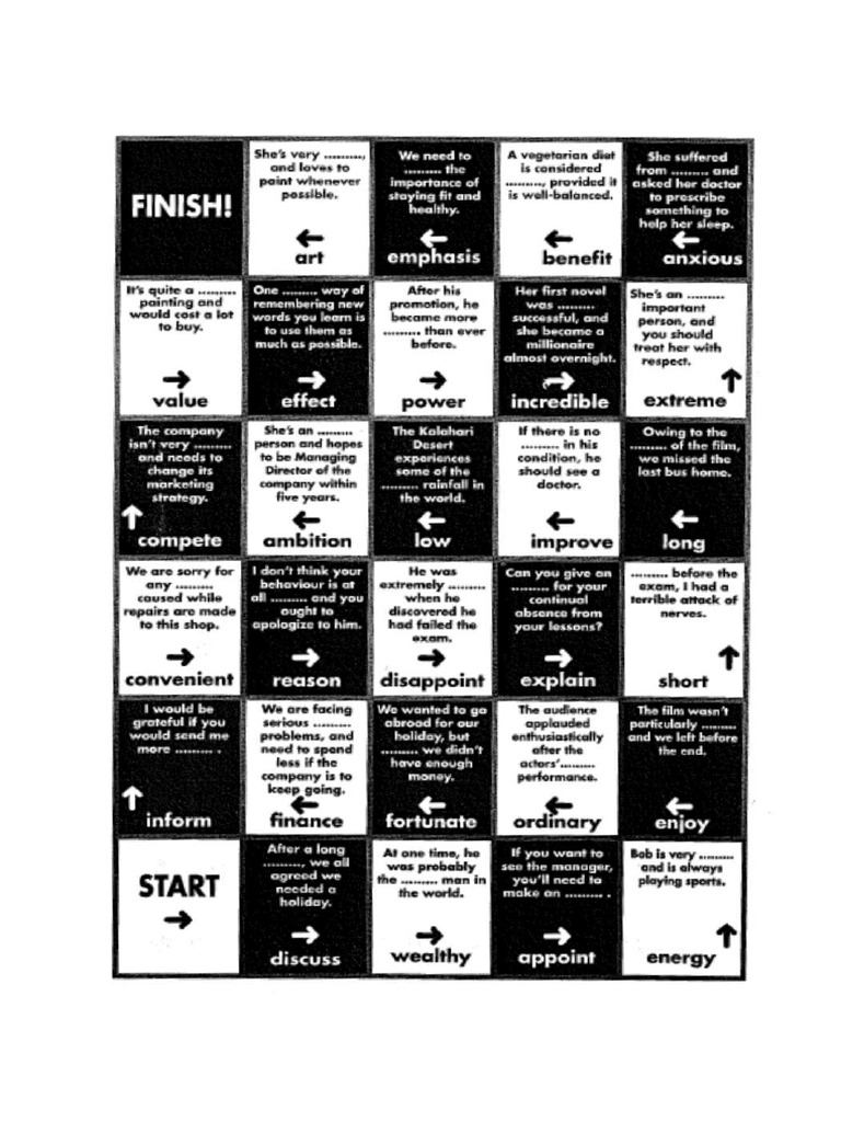 B2 Use of English Part 3 Word Formation Board Game | PDF