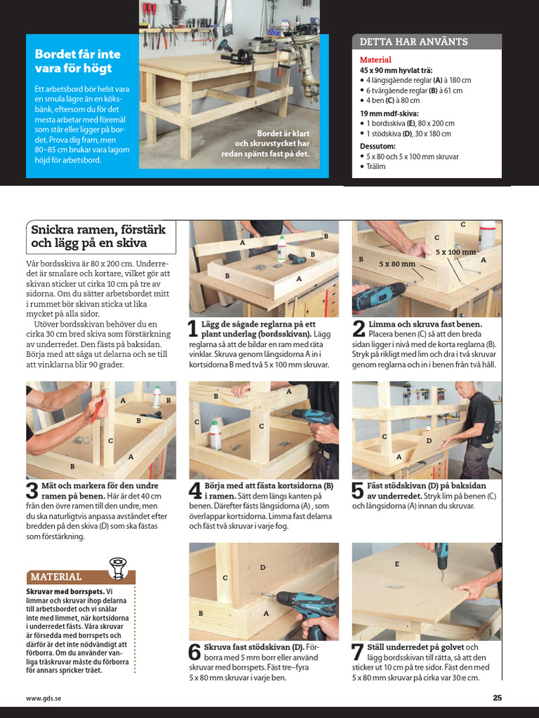 Arbetsbänk Ritning | PDF