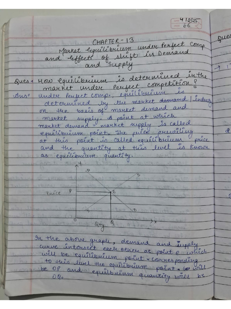 Market Equilibrium Under Perfect Competition | PDF