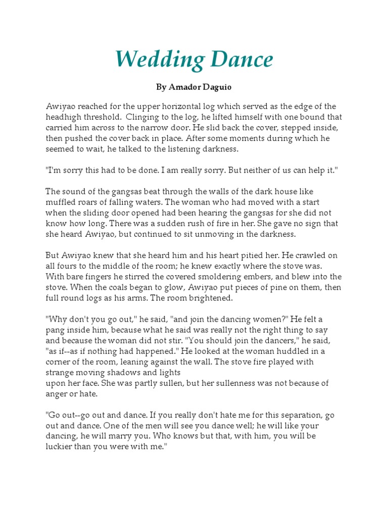 critique paper about wedding dance