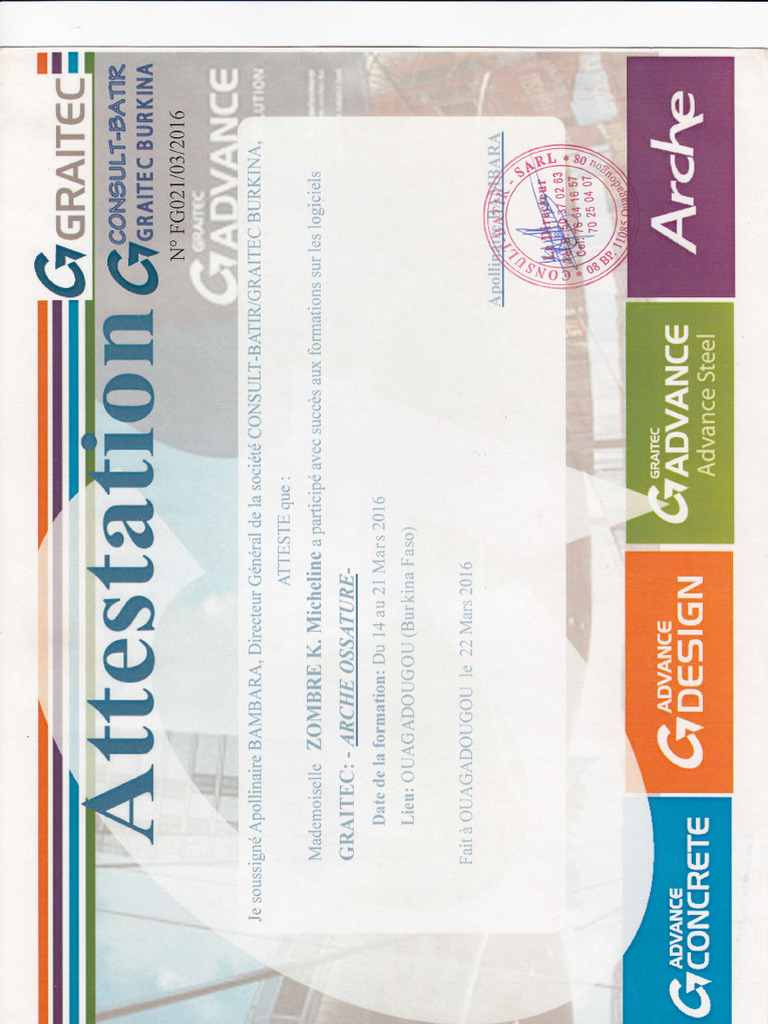 Certificat de Formation en ARCH | PDF