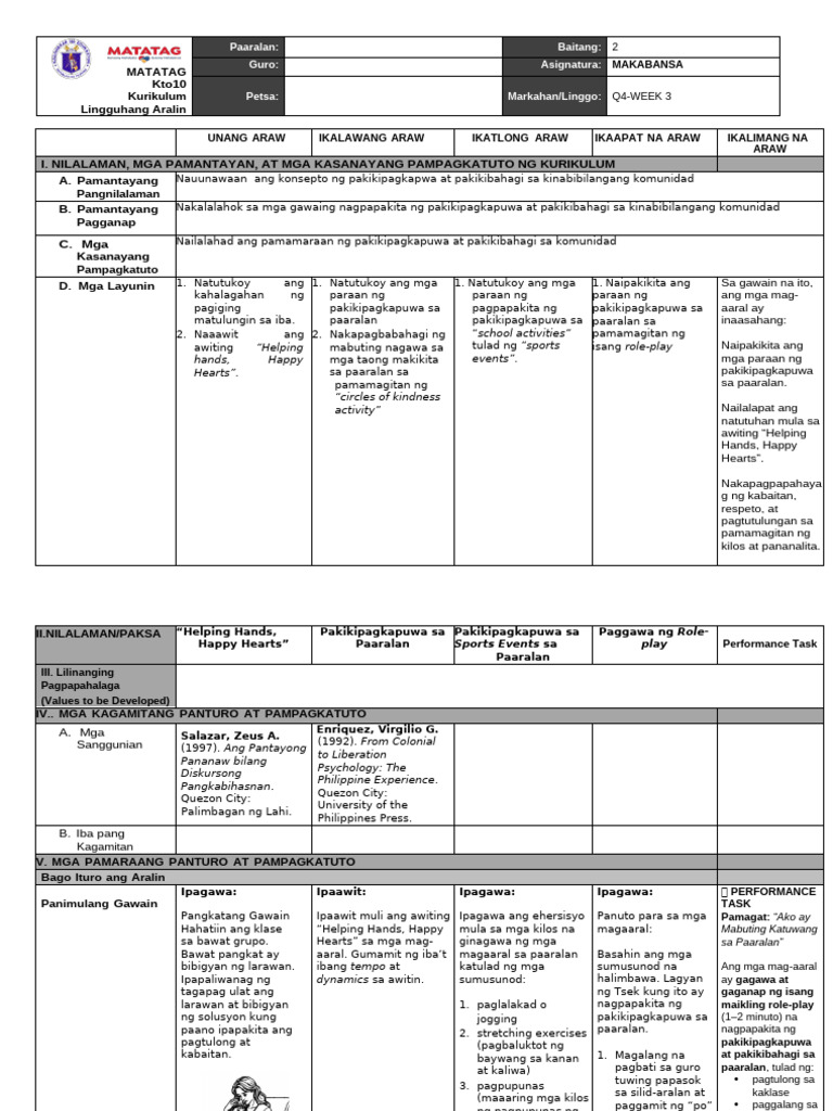 Makabansa Week 3 | PDF