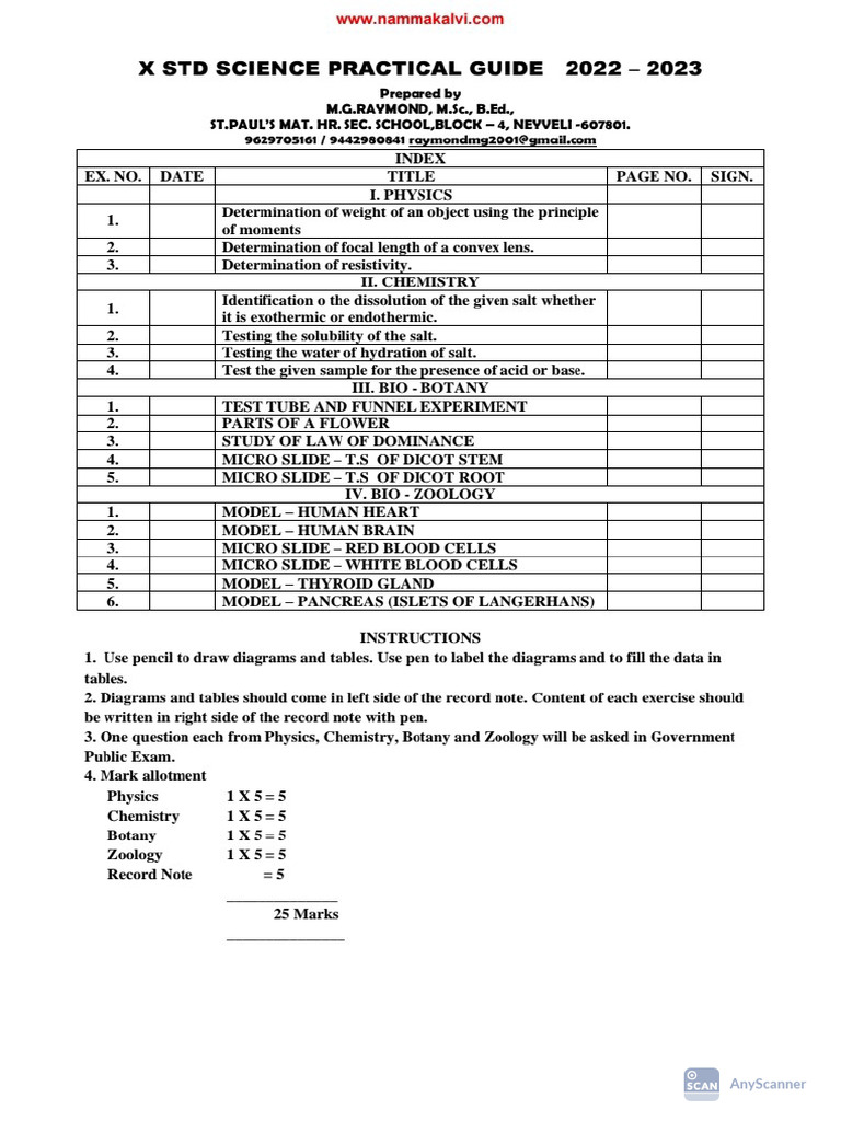 10 Science Practical-1 | PDF