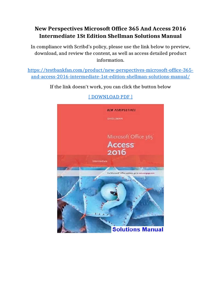 New Perspectives Microsoft Office 365 and Access 2016 Intermediate 1St ...