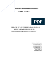 Indicaţii Metodice Privind Elaborarea Şi Perfectarea Tezei de Licenţă