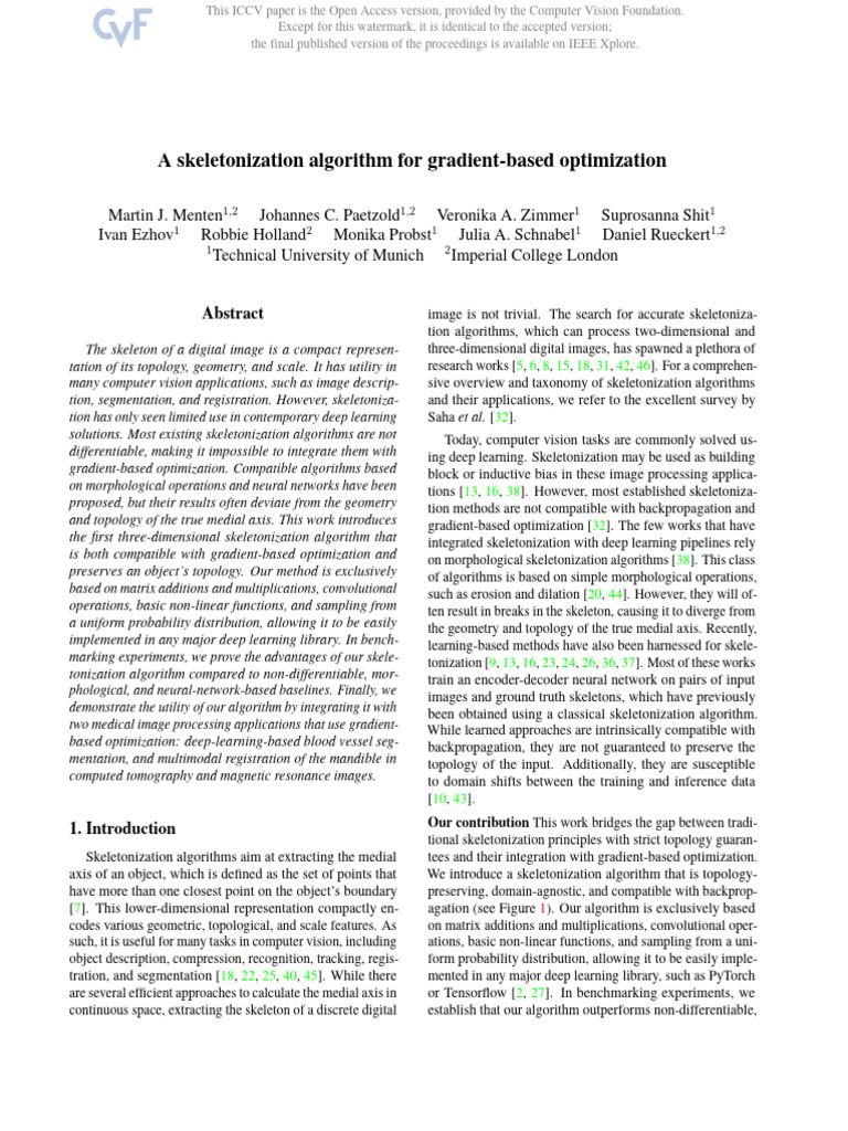 Menten a Skeletonization Algorithm for Gradient-Based Optimization ICCV ...