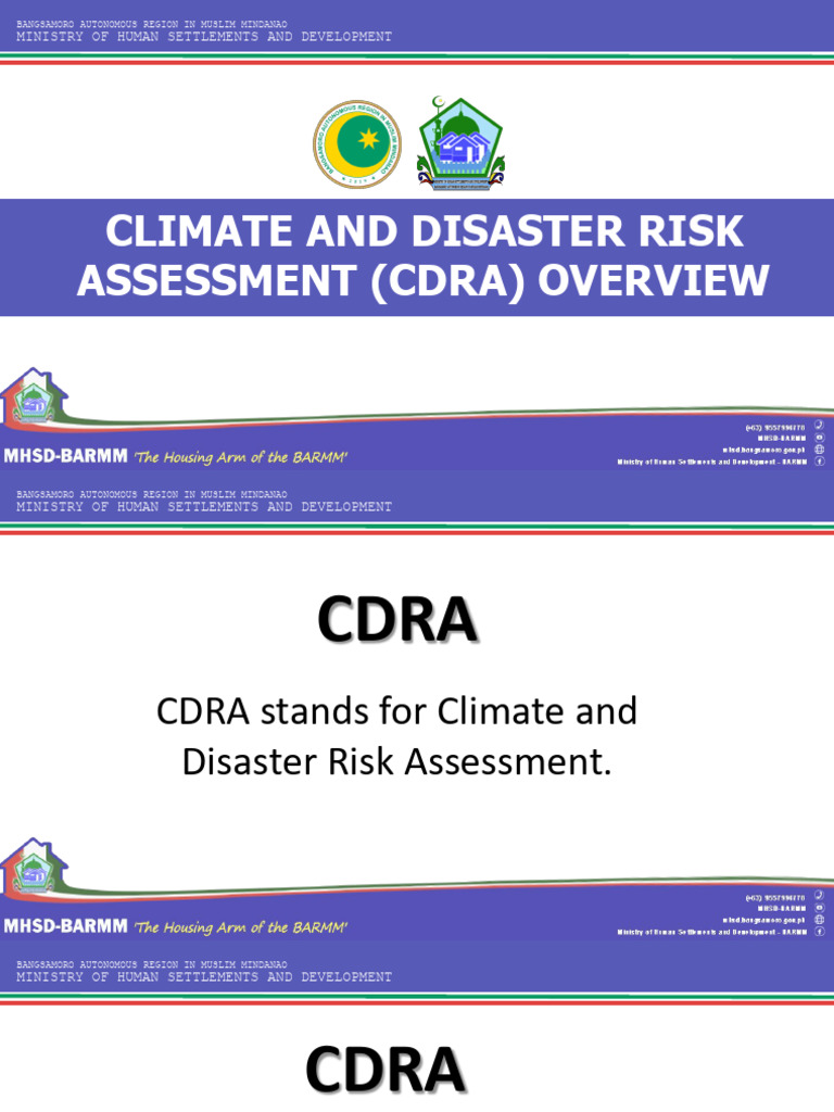 MHSD - Overview of Climate Disaster Risk Assessment (CDRA) | PDF ...