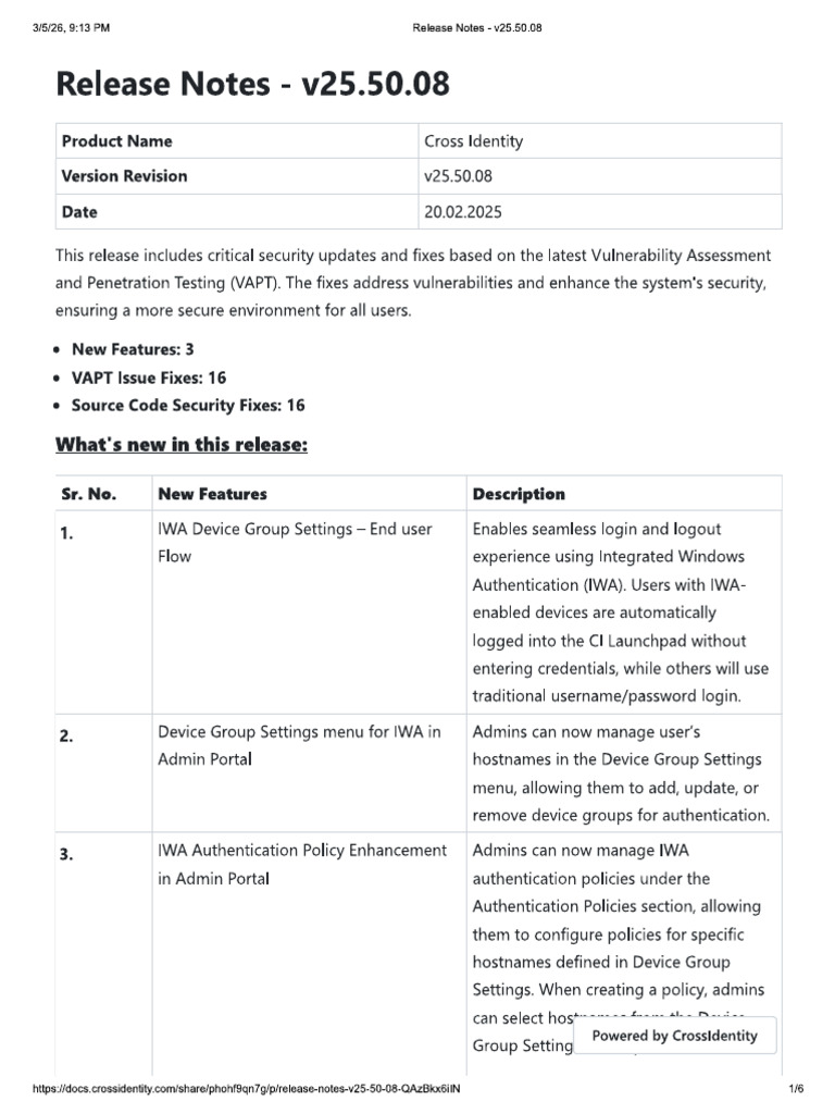 Release Notes - V25.50.08 | PDF