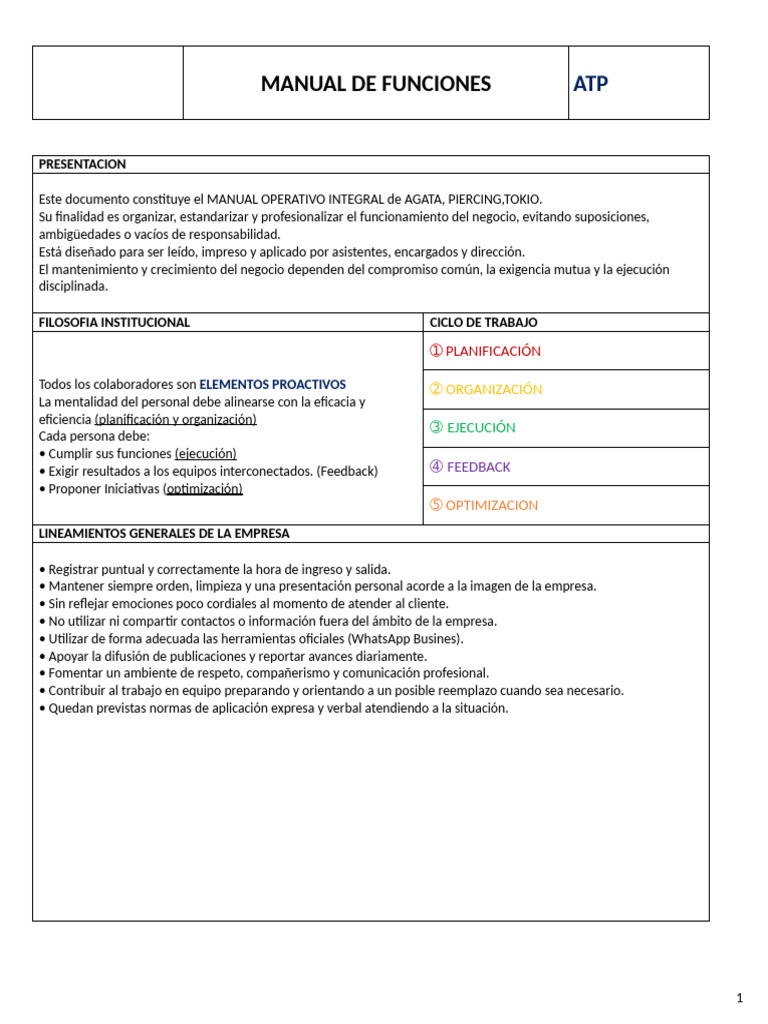 Manual de Funciones - Agata12 | PDF | Marketing | Servicio al Cliente