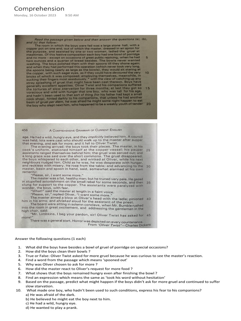Comprehension | PDF