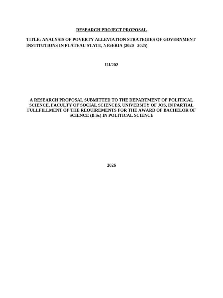 Research Project Proposal Edited | PDF | Cost Of Living | Poverty