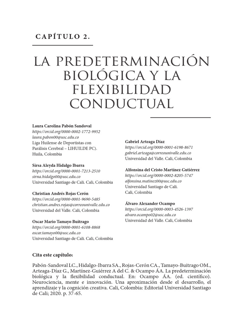 Predeterminación Biológica y Flexibilidad Conductual - Neurogénesis ...