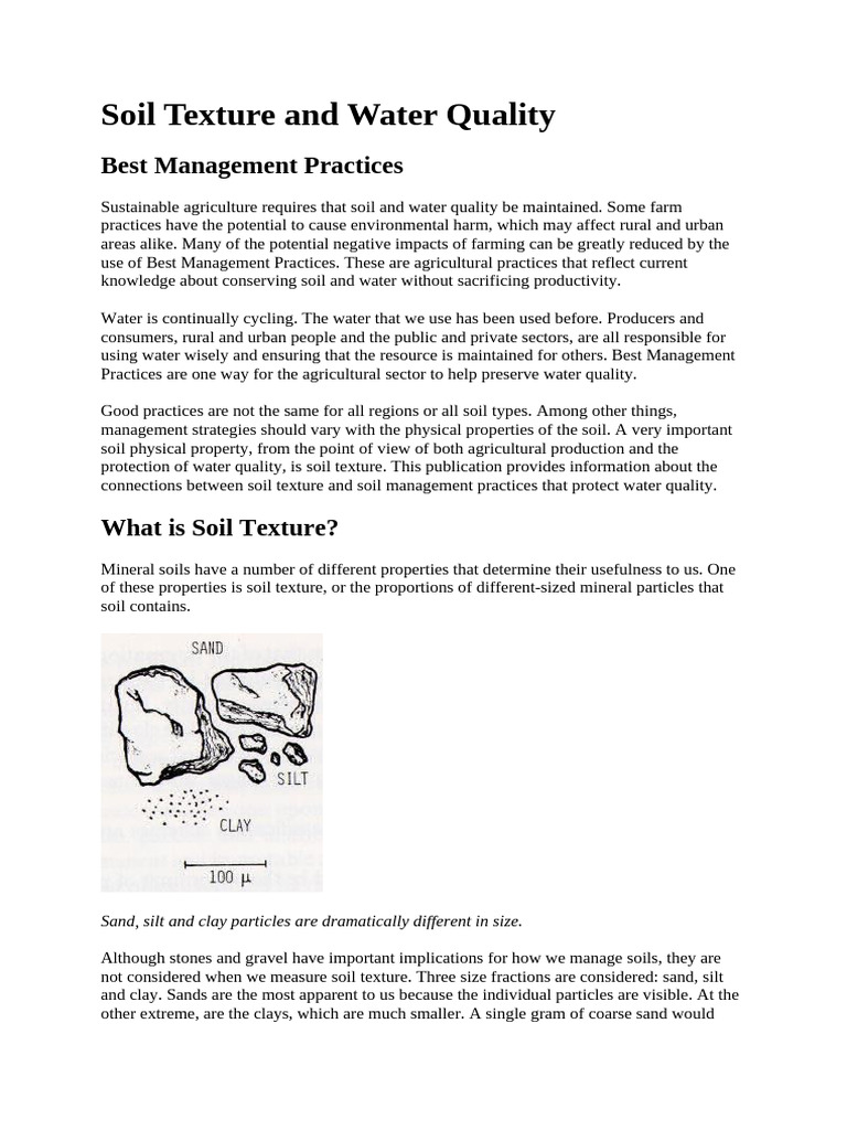 Soil Texture and Water Quality | PDF | Soil | Surface Runoff