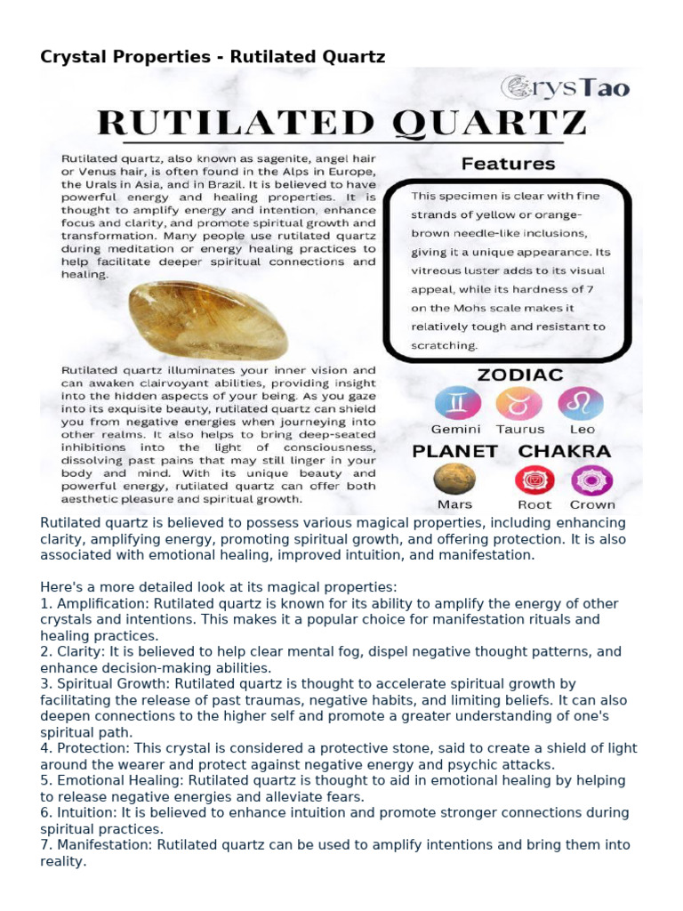 Gemstones - Rutilated Quartz | PDF
