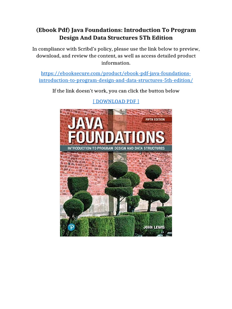 (Ebook PDF) Java Foundations: Introduction To Program Design and Data ...