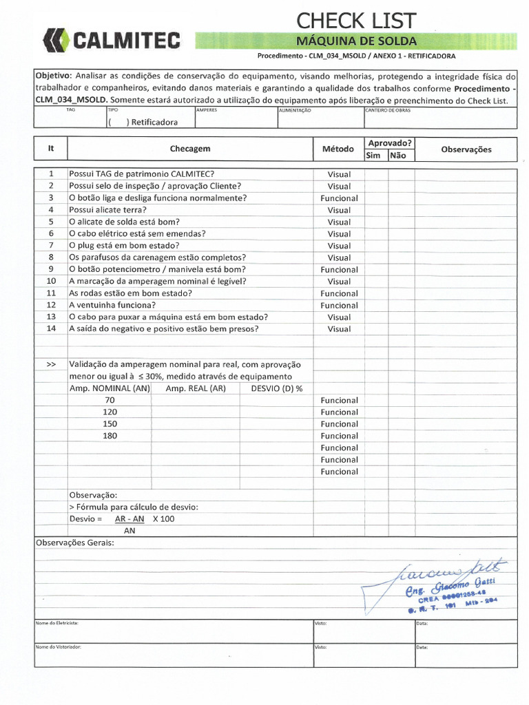Check List-Maq de Solda | PDF