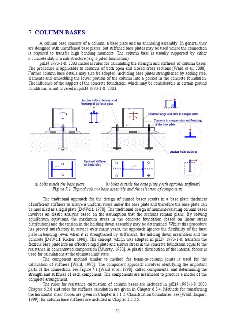 07-GB Column Bases | PDF | Strength Of Materials | Bending