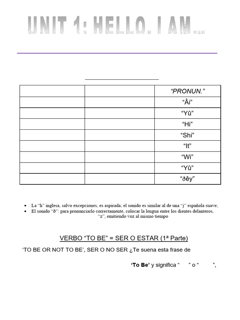 Basic English Course Unit 1 | PDF | Verbo | Gramática