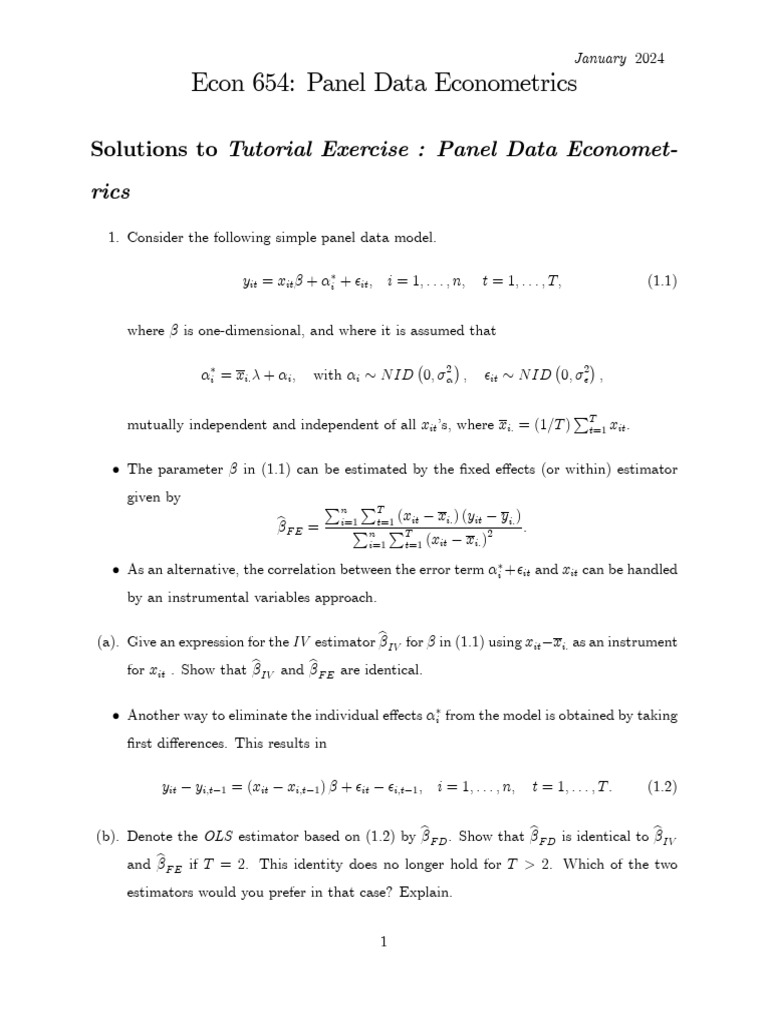 Solutions To Tutorial Exercise | PDF | Ordinary Least Squares | Errors ...