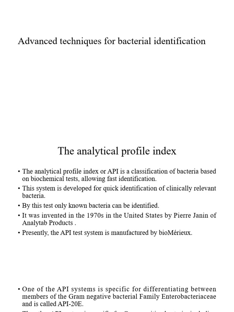 Advance Techniques For Bacterial Identification | PDF | Organisms | Biology