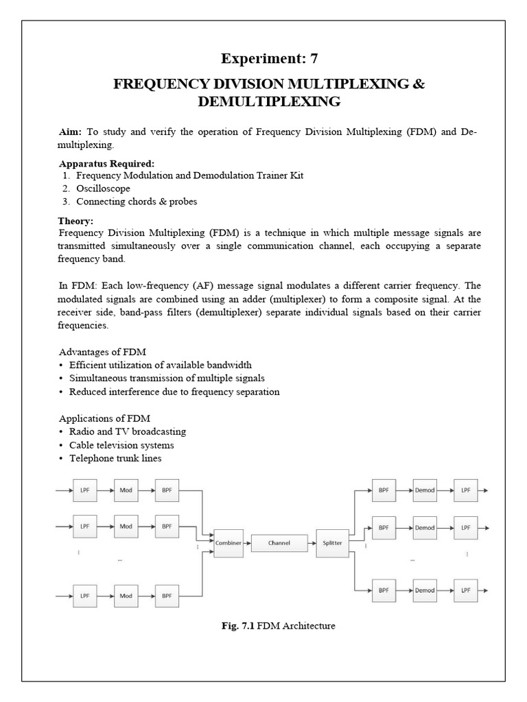 AC Expt 7 Student | PDF | Frequency Modulation | Multiplexing