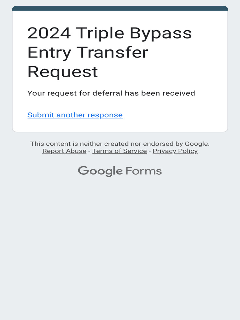 2024 Triple Bypass Entry Transfer Request | PDF