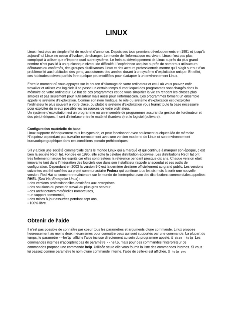 Formation LINUX | PDF | Linux | Distribution Linux