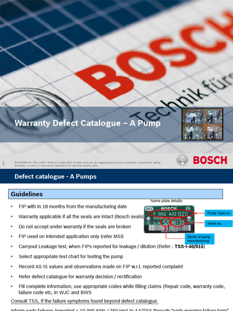 Defect Catalog of PE Pump | PDF