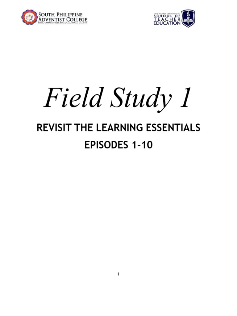 Field Study 1 Handouts | PDF | Classroom Management | Curriculum