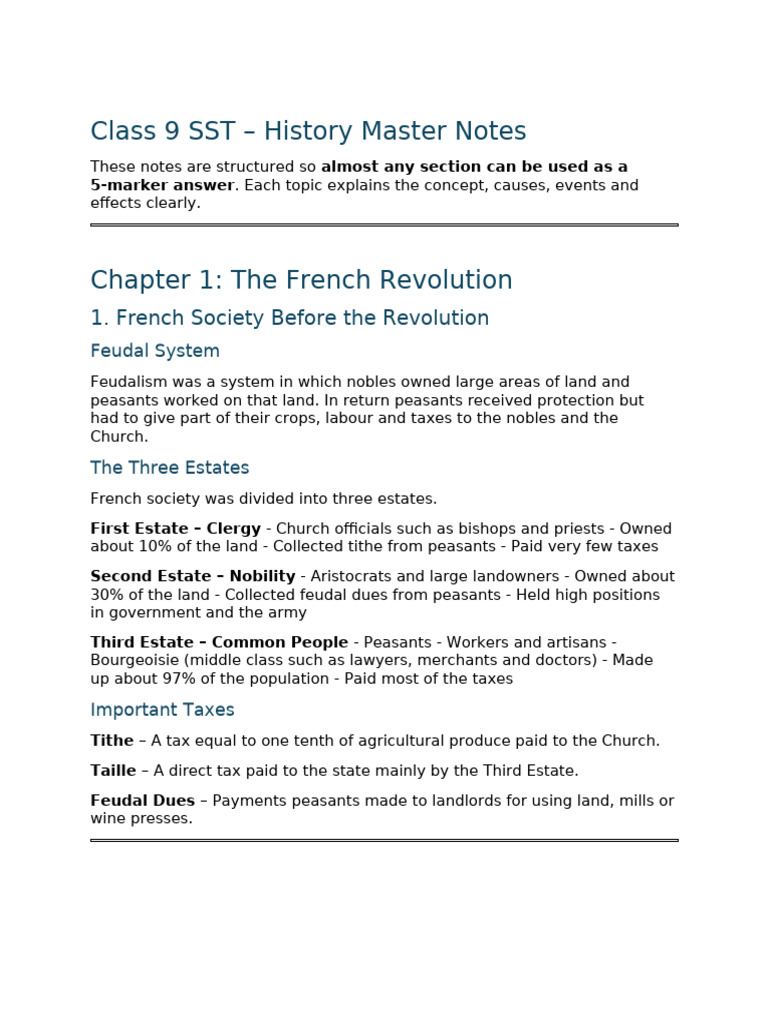 Class9 SST Exam Master Notes | PDF | Nazi Germany | Nazism