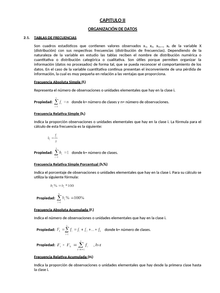 Tema 2 Tablas de Distribucion de Frecuencias-ULTIMO - PROESTO | PDF