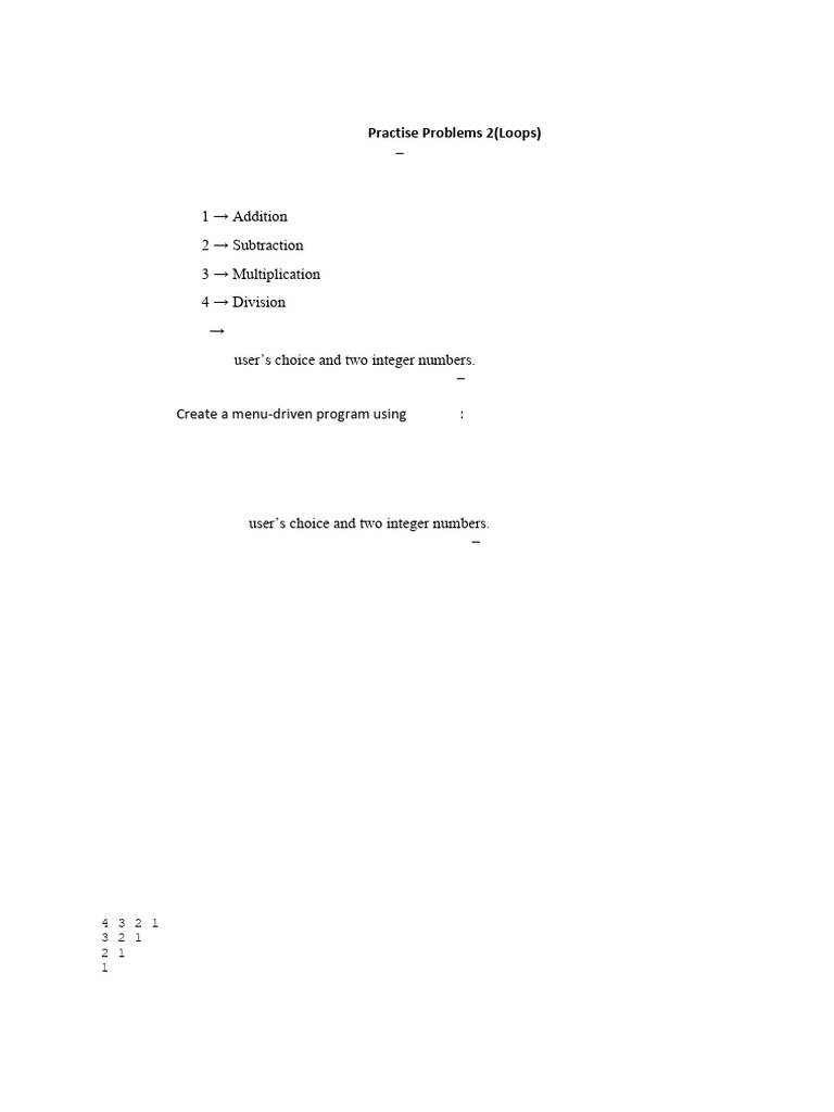 CP - Practise Problems 2 (Loops) | PDF