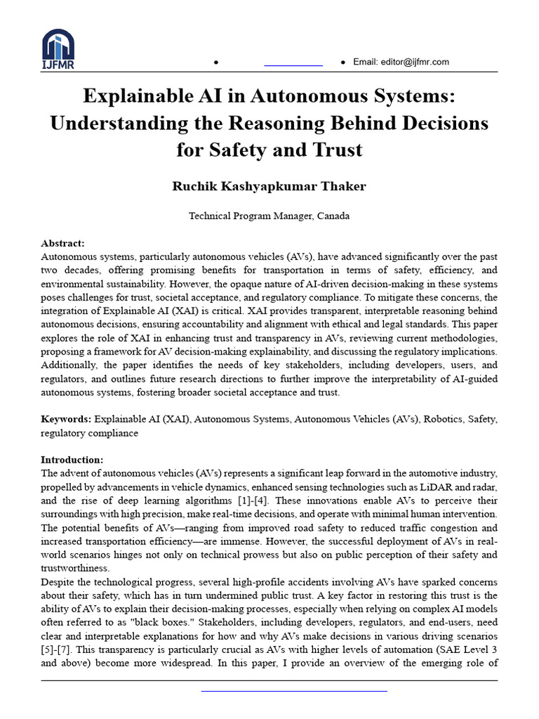 Understanding The Reasoning Behind Decisions in AI Autonomous System ...