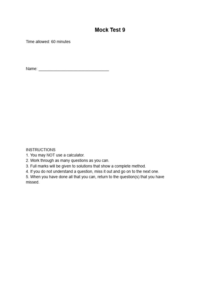 Mock Test - 9 | PDF