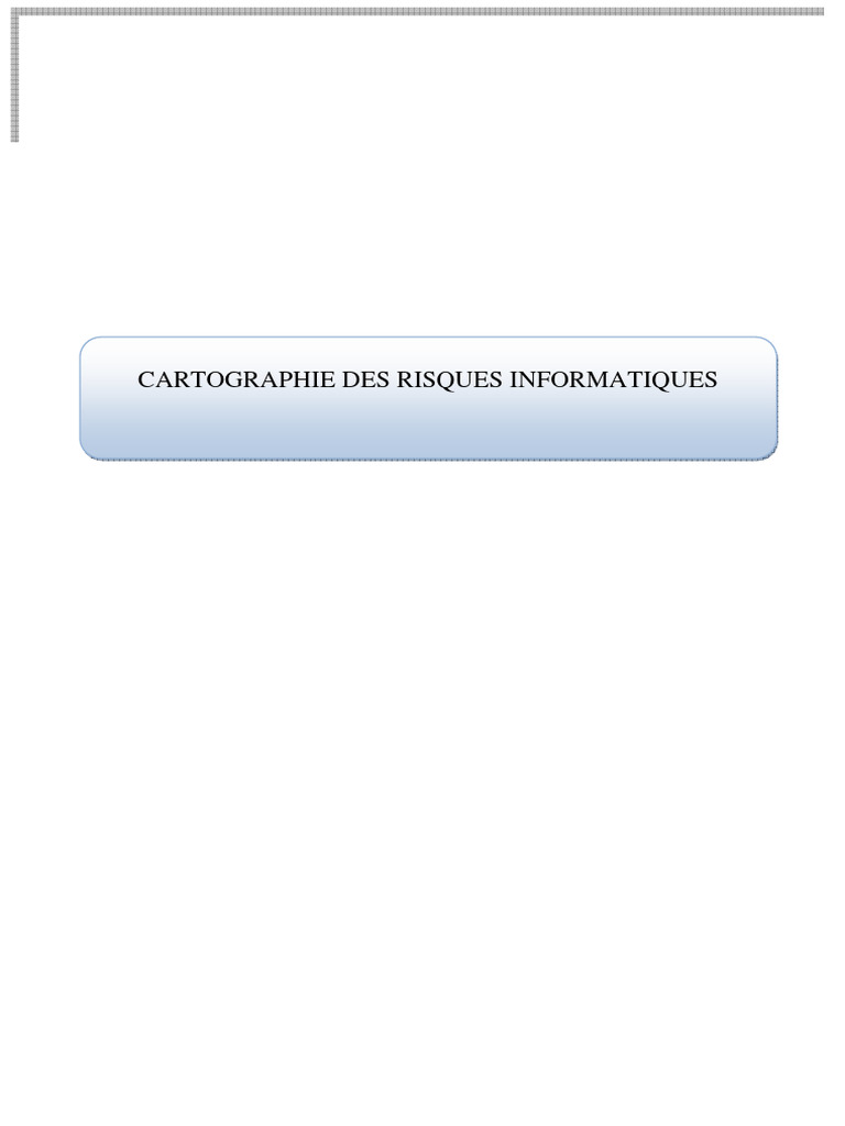 Cartographie Des Risques Informatiques | PDF | Risque | Gestion des risques