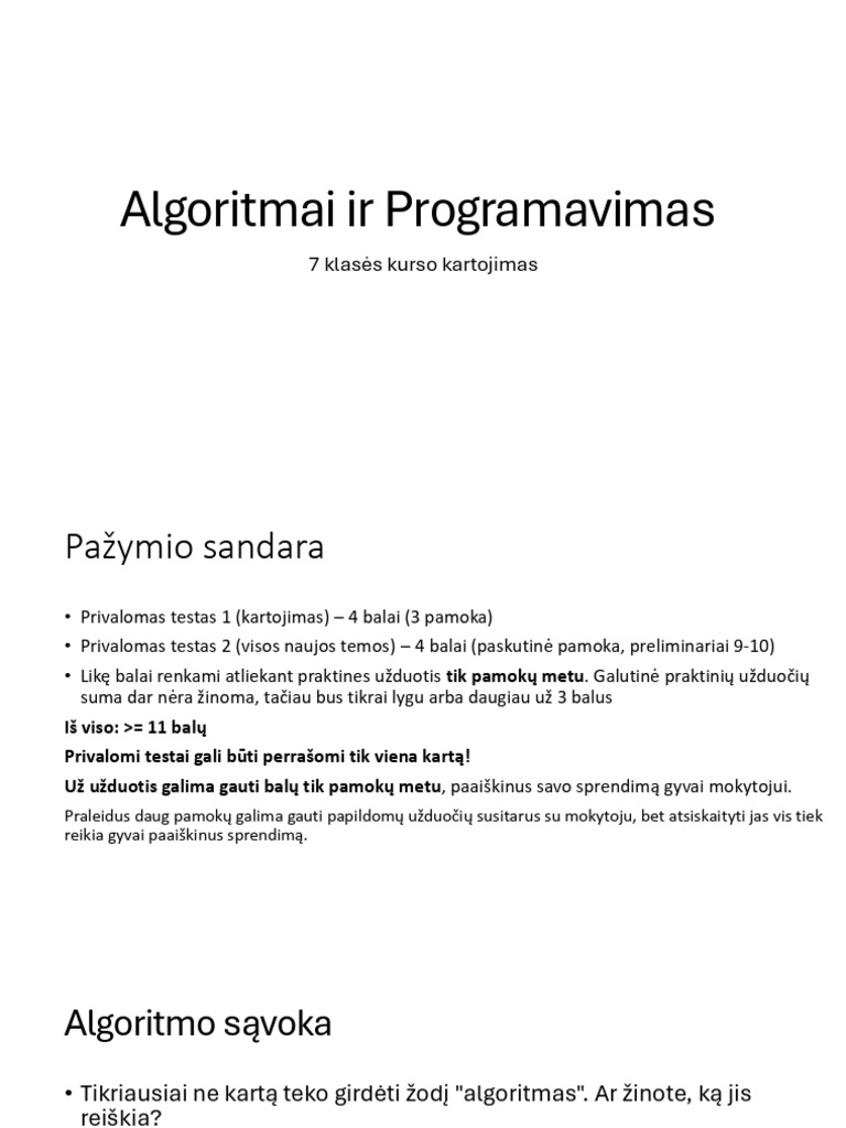 8.6.1 Algoritmai Ir Programavimas | PDF