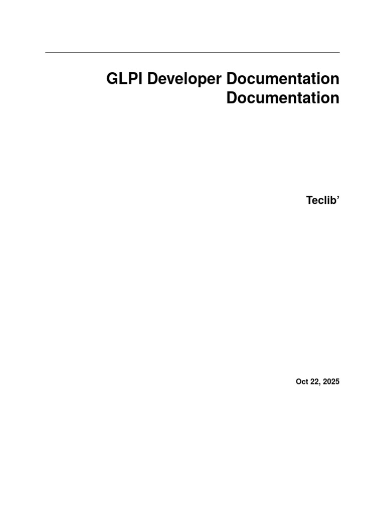 Glpi Developer Documentation Readthedocs Io en Master | PDF | Php ...