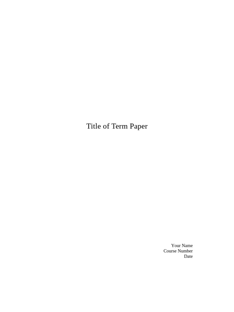 Term Paper Template | PDF