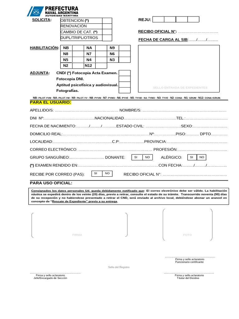 Formulario CND | PDF