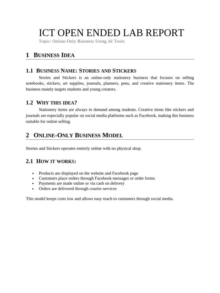 Ict Open Ended Lab Report | PDF | Facebook | Revenue