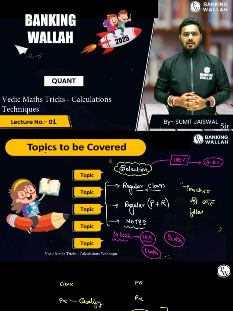 Vedic Maths Tricks - Calculations Techniques 01_Class Notes | PDF