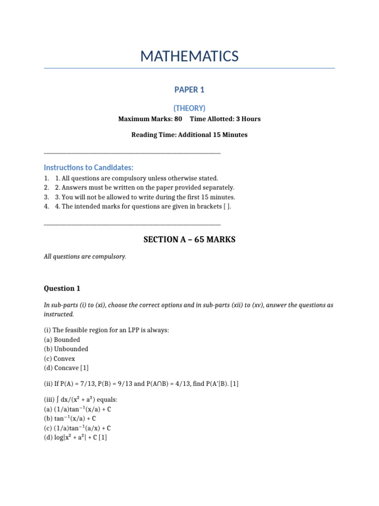 Mathematics Paper 20260306 010630 | PDF | Applied Mathematics ...