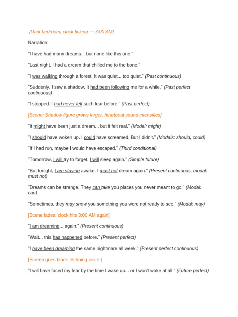 Dark Bedroom - Dreams Script Example | PDF