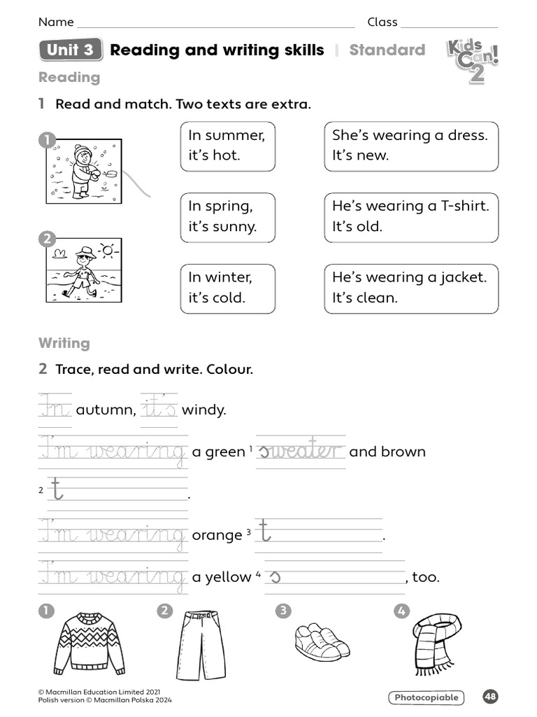 48 Kids Can 2 TRF U3 Reading and Writing Skills Standard | PDF