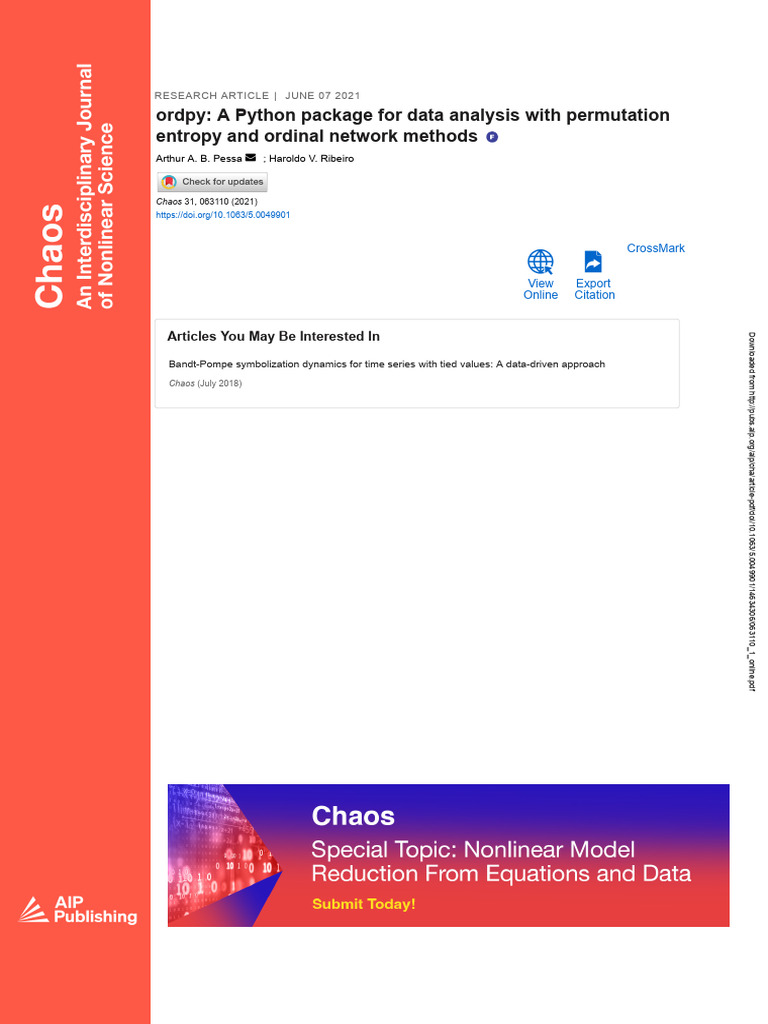 New Data Analysis Library | PDF | Time Series | Chaos Theory